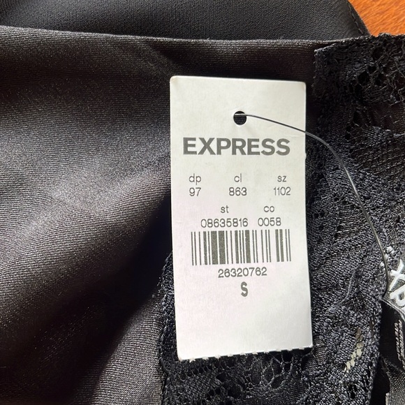 Express black satin tank with lace size small new - Picture 16 of 16